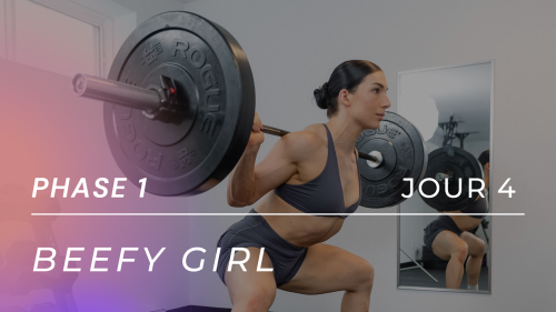 Programme gain de masse BEEFY GIRL - Phase 1, Jour 4 : Fessiers, quads, ischios, mollets
